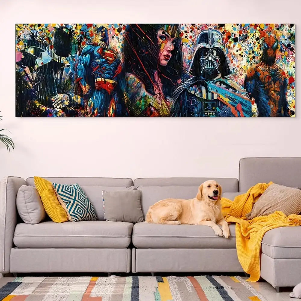 Décoration murale Pop Art Super Héros pour salon ou chambre