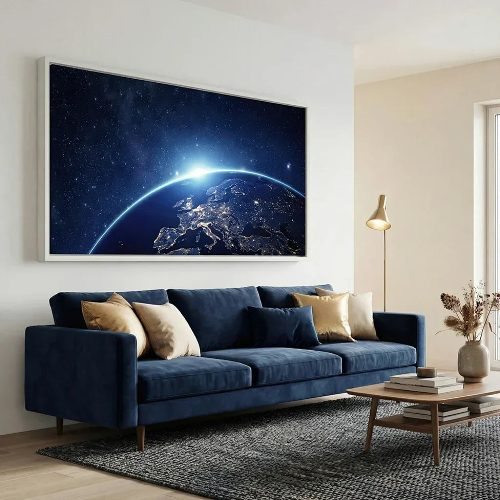 wall art earth europe from space modern wall art