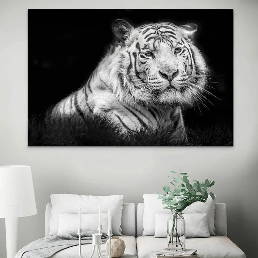 Wall Art Black and White Tiger | Free Shipping – Montableaudeco