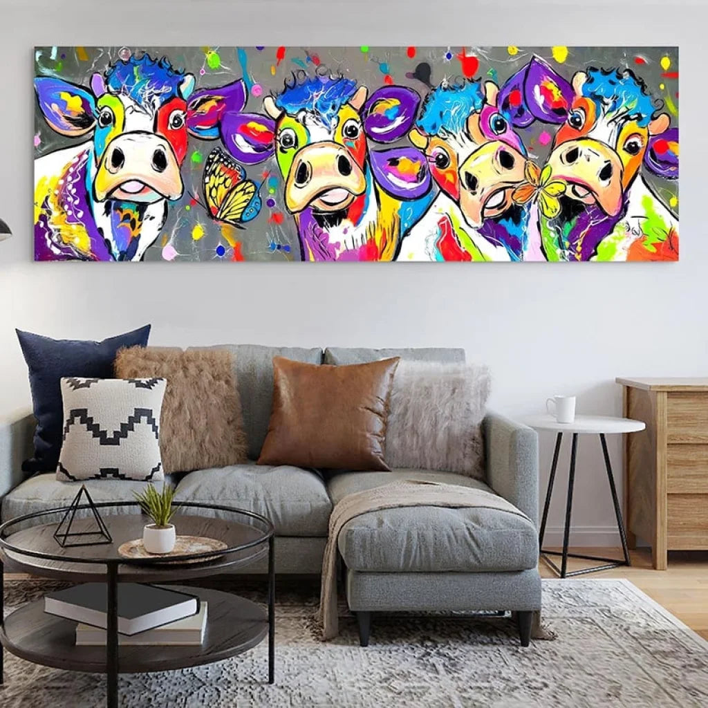 Tableau vache colorée Montableudeco