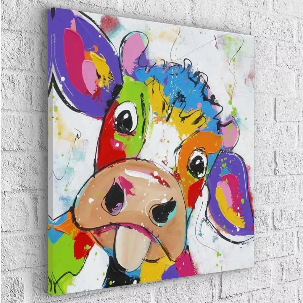 Tableau Vache Colorée Est Folle - Montableaudeco