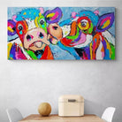 Tableau Vache Colorée Le Kiss - Montableaudeco