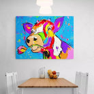 Tableau Vache Colorée Tulipe - Montableaudeco