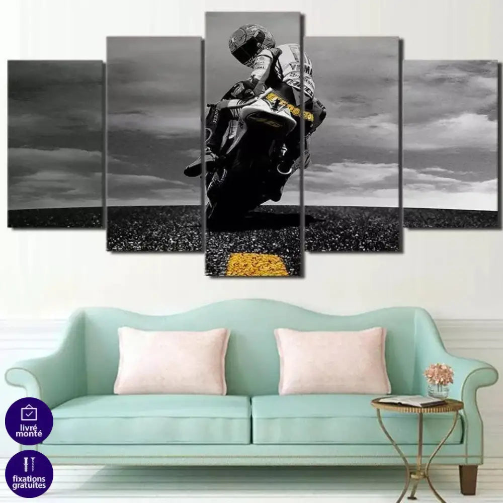Tableau Valentino Rossi 5 Panneaux - Montableaudeco