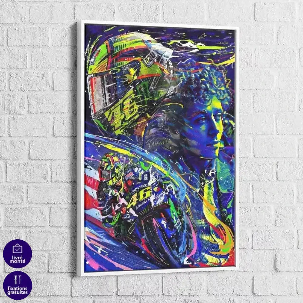 Tableau Valentino Rossi MotoCycle - Montableaudeco