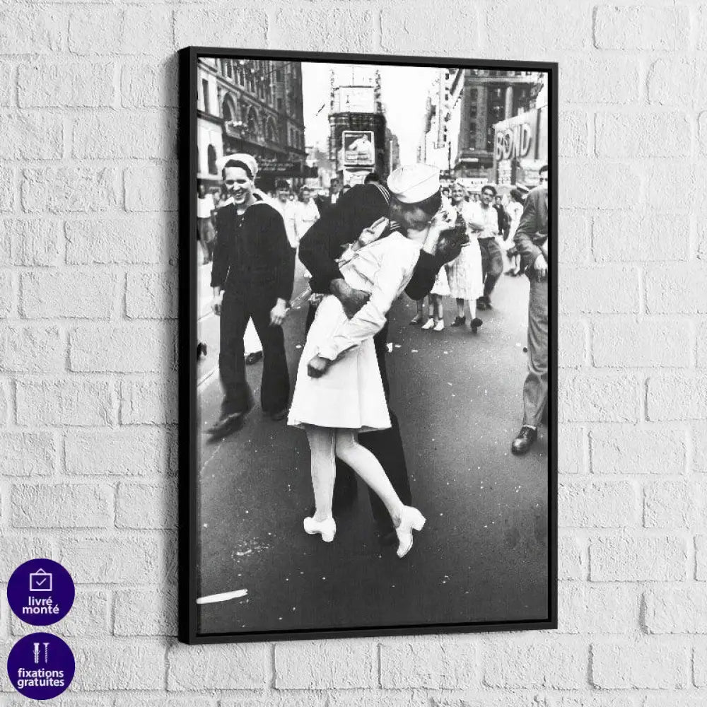 Tableau Vintage Le Baiser de Time Square 1945 - Montableaudeco