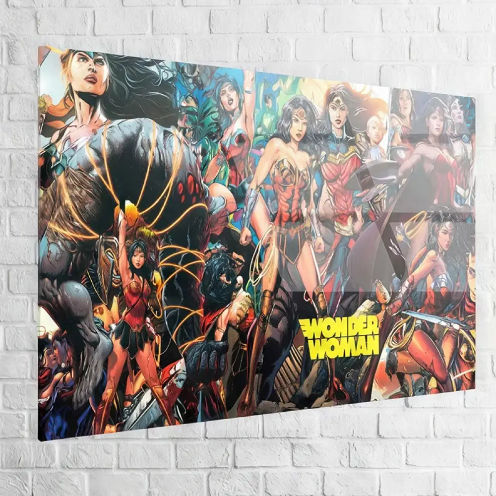 Toile décorative Wonder Woman en action avec lasso et épée

