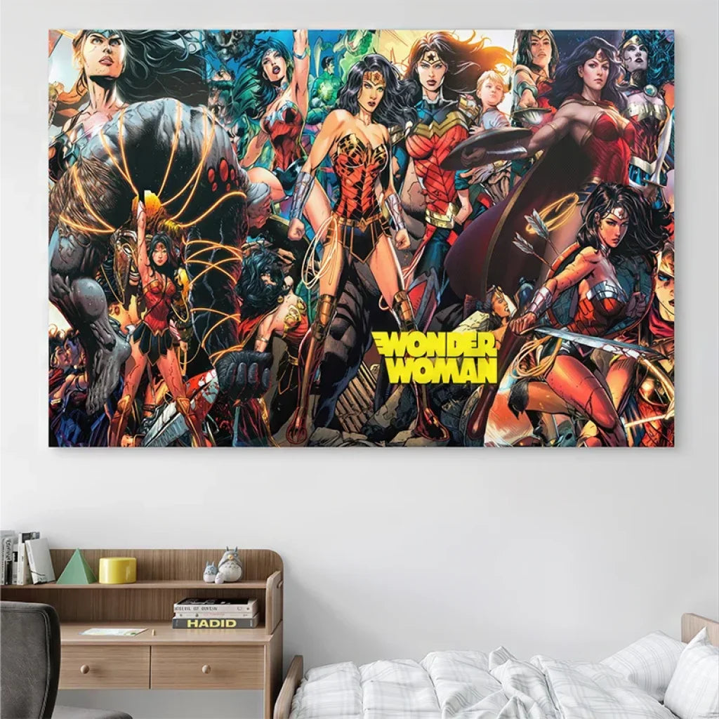 Wonder Woman Painting – Comics & Heroism Wall Art – Montableaudeco