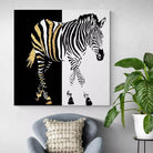 Tableau Zèbre Noir et Blanc et Or - Montableaudeco