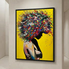 tableau africain artistique silhouette multicolore moderne