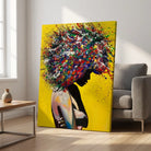 tableau afrique femme colorée éclat de liberté abstrait