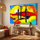 tableau afrique tribal soleil decoration murale moderne