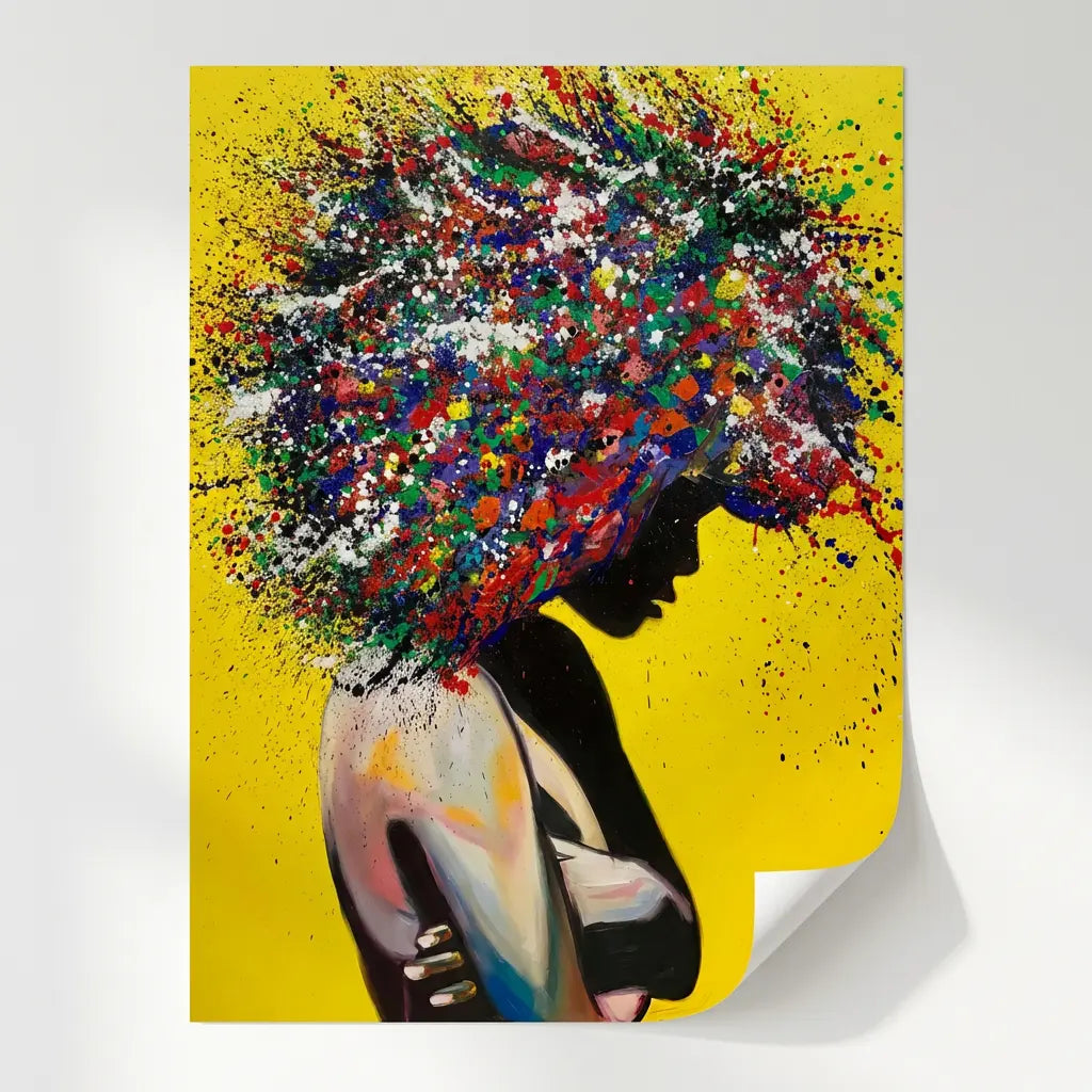 tableau art africain contemporain femme peinture abstraite