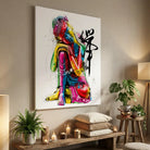 tableau bouddha moderne multicolore art zen contemporain