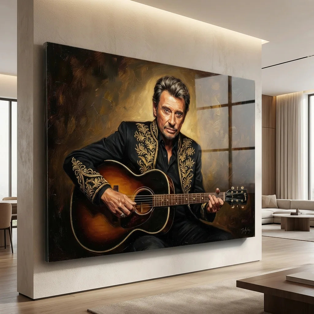 tableau johnny hallyday plexiglas brillant