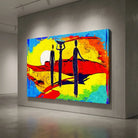 tableau mural africain moderne couleurs chaudes soleil