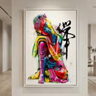 tableau mural bouddha coloré design contemporain