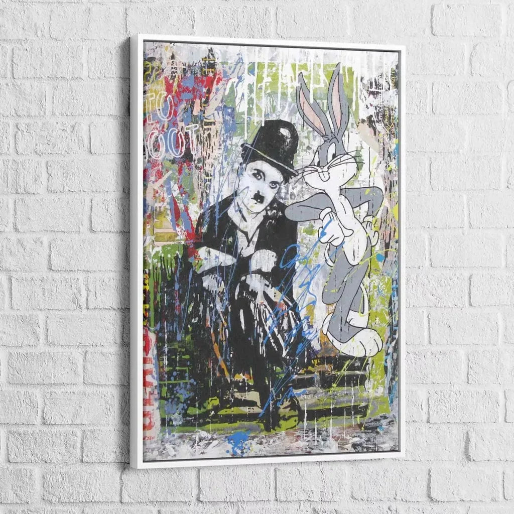 tableau mural moderne charlie chaplin street art