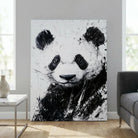 tableau panda artistique noir et blanc toile design
