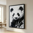tableau panda contemporain noir et blanc salon