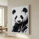 tableau panda noir et blanc moderne décoration murale