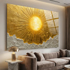 tableau soleil doré moderne décoration murale lumineuse
