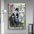 tableau street art charlie chaplin et bunny moderne