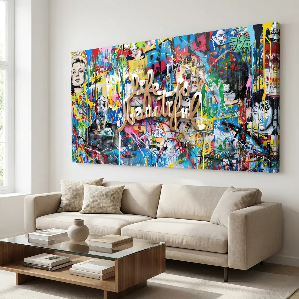 tableau street art pop art multicolore design contemporain