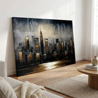 tableau ville moderne noir et or skyline élégante