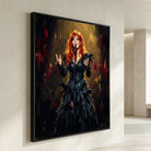 tableau mylene farmer cadre noir flottant moderne