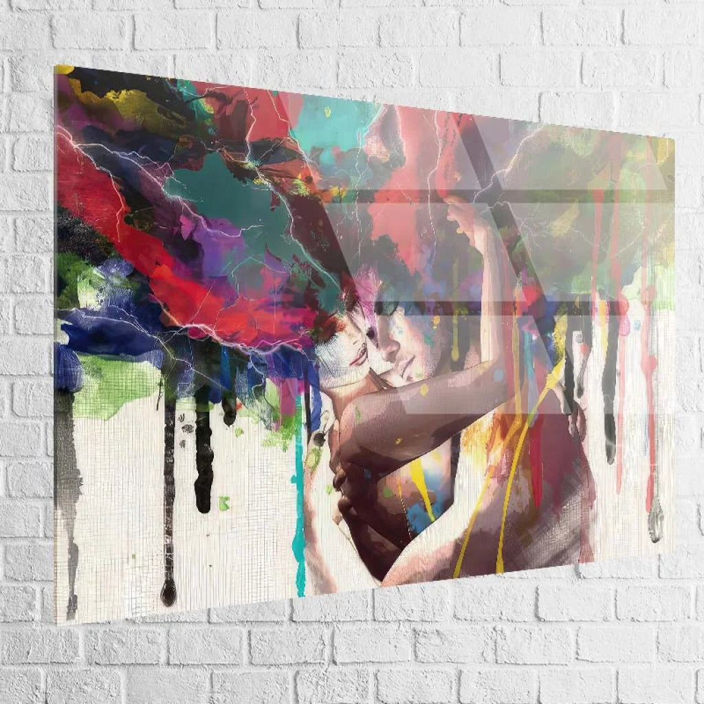 Tableaux Moderne le couple Amoureux 75x100cm / Plexiglas Toile Imprimée