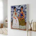 Œuvre iconique Frida Kahlo avec double portrait féminin