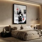 Œuvre murale Banksy Love Over Money pour salon contemporain