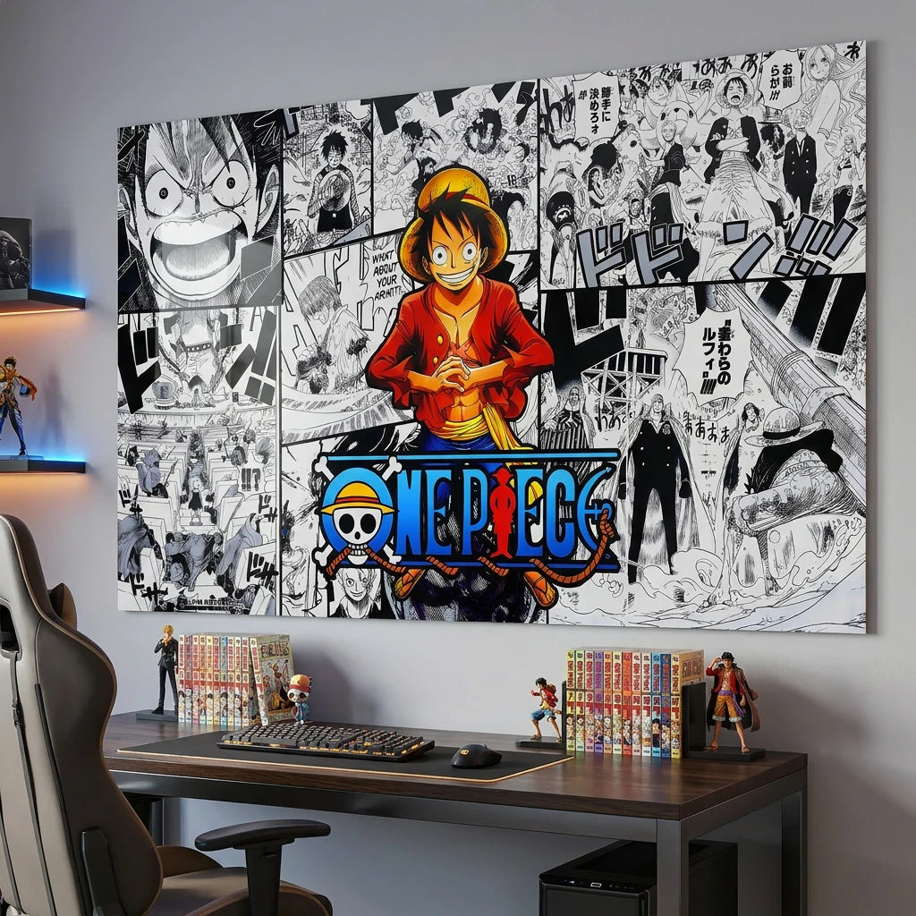 Œuvre murale One Piece style manga japonais et BD