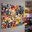 Œuvre murale street art pop culture aux couleurs vives