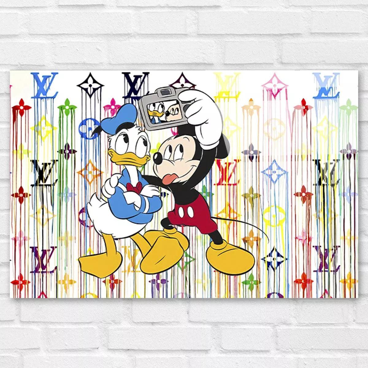 Tableau Street Art Mickey Donald & Louis Vuitton