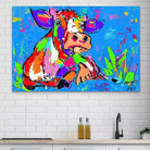 Tableau Vache Colorée Tranquille - Montableaudeco