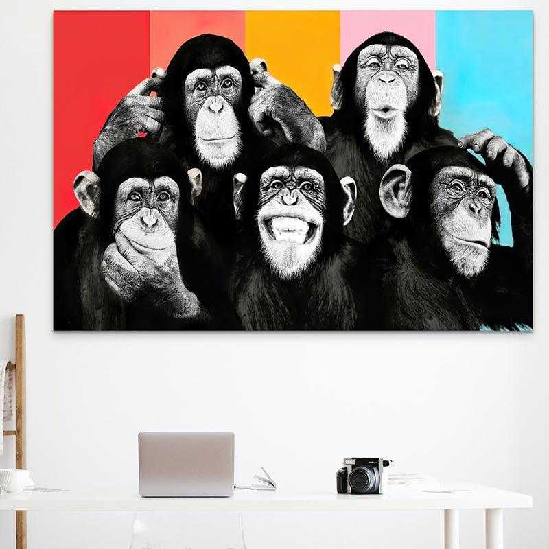 Tableau Pop Art Chimpanzés - Montableaudeco