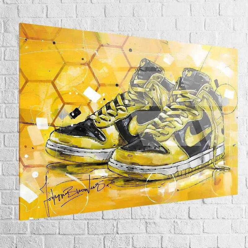 Tableau Street Art Nike Air Gold - Montableaudeco