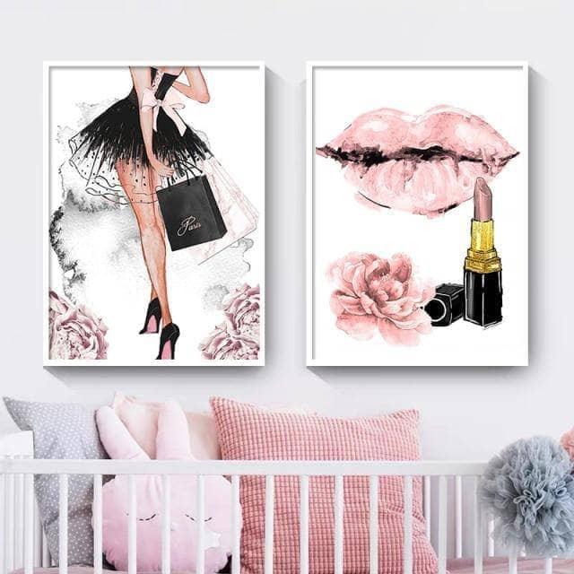 Affiche Fashion Luxe et Champagne 7 Pièces - Montableaudeco