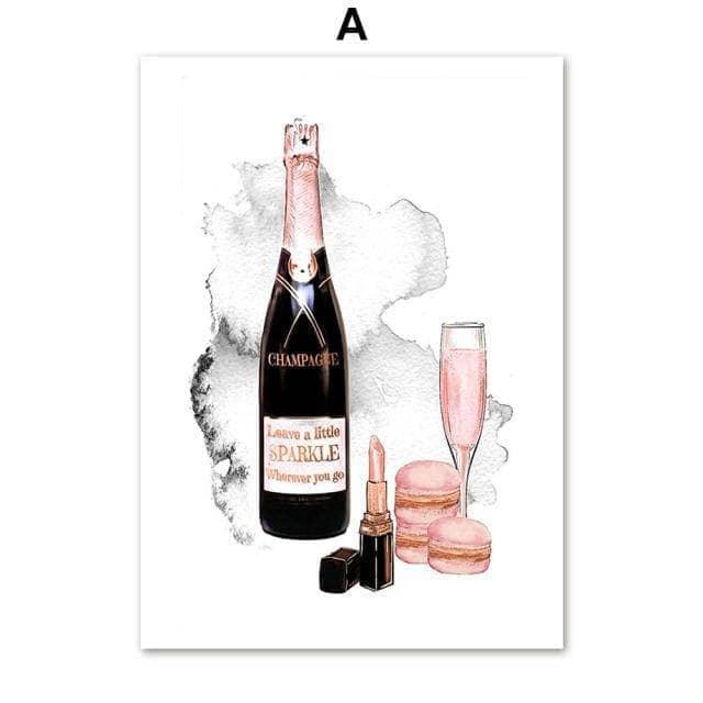 Affiche Fashion Luxe et Champagne 7 Pièces - Montableaudeco
