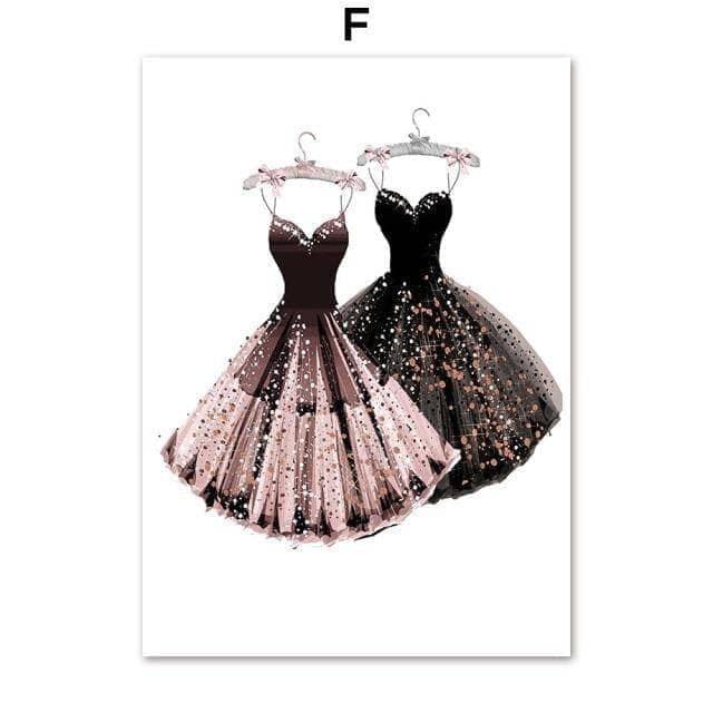 Affiche Fashion Luxe et Champagne 7 Pièces - Montableaudeco