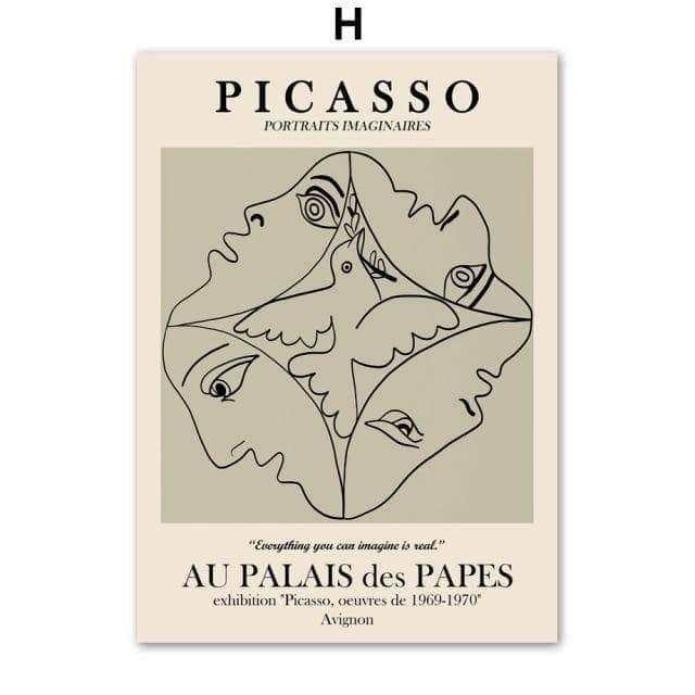Affiche Picasso Vintage Expo Collection 8 Pièces - Montableaudeco