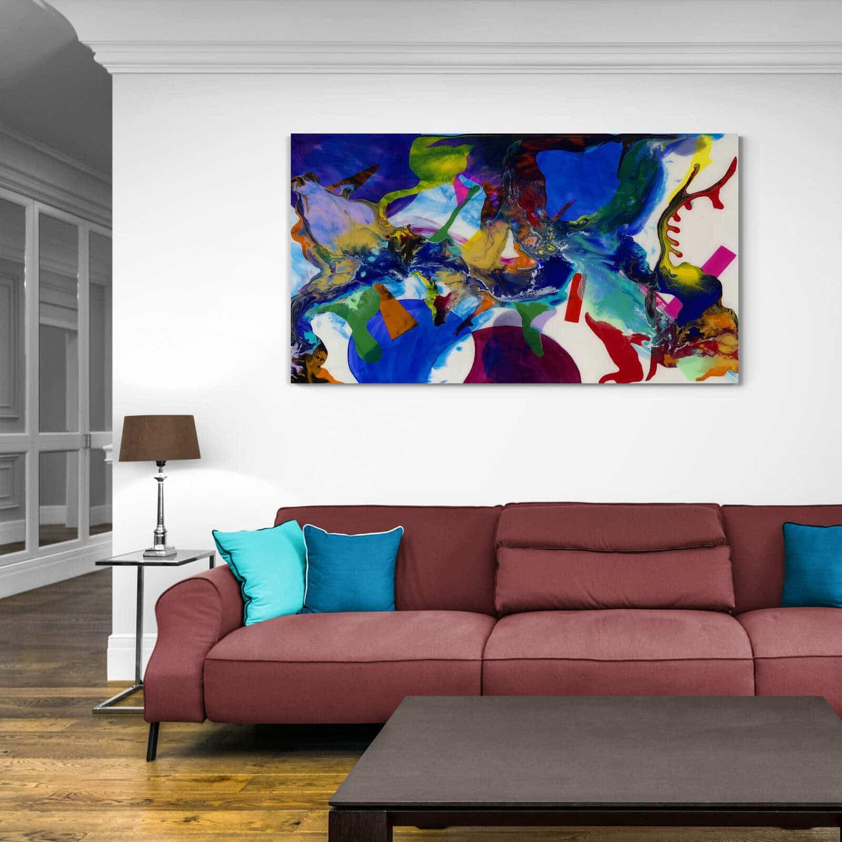 Multi Color Abstract Painting – Montableaudeco