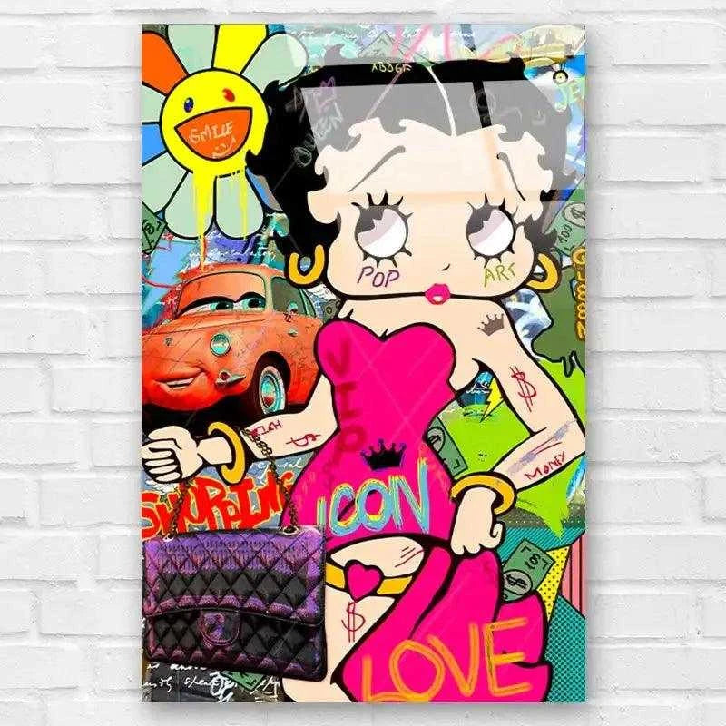 Tableau Street Art Betty Boop Love - Montableaudeco