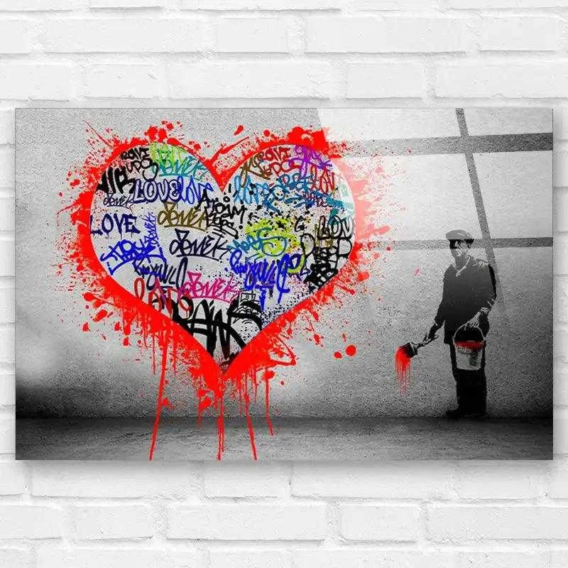 Tableau Street Art Banksy My Heart - Montableaudeco