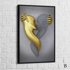 Tableau 3D Un Amour Gris et Or - Montableaudeco