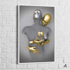 Tableau 3D Un Amour Gris et Or - Montableaudeco