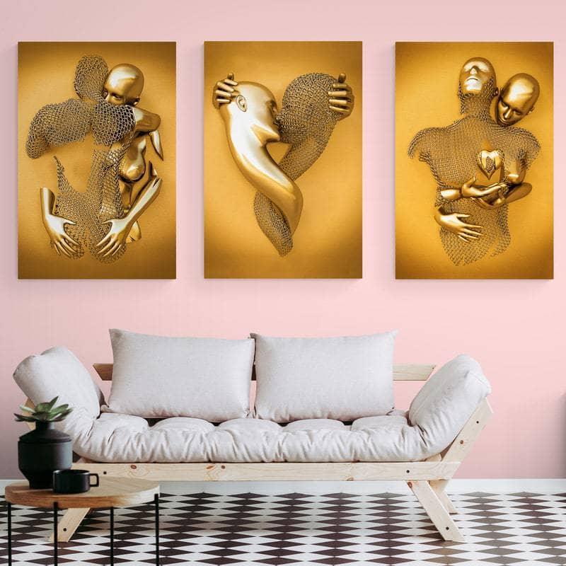 Tableau 3D Un Amour Or - Montableaudeco