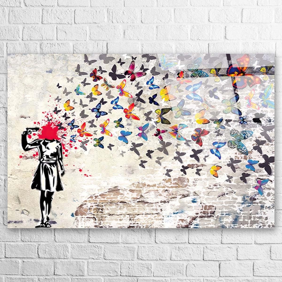 Trenddeko Affiche Banksy – Le lanceur de fleurs 30 x 24 cm, papier